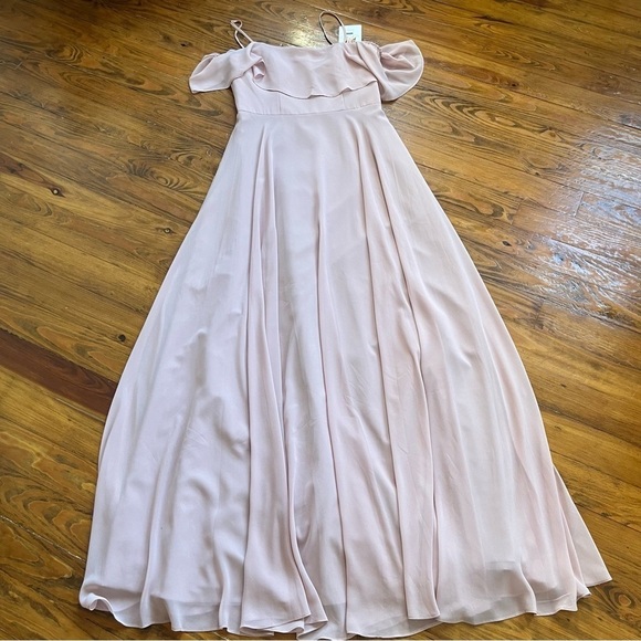 Hayley Paige NEW Prom Chiffon Occasions Bridesmaid Dress size 10 in Dusty Rose - Picture 2 of 16
